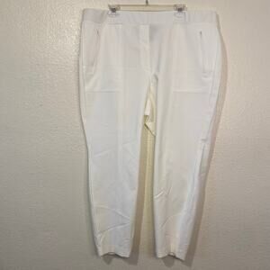 New Lane Bryant White On-The-Go Slim Pull On Stretchy Ankle Pant Plus Size 22
